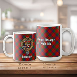 Klan Robertson Vapensköld över Tartan Kaffemugg