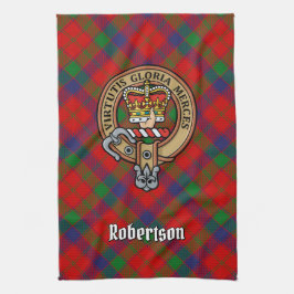 Klan Robertson Vapensköld över Tartan Kökshandduk