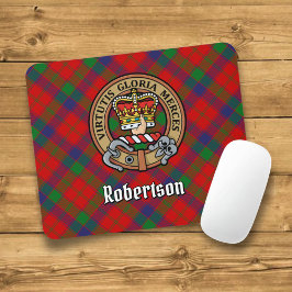 Klan Robertson Vapensköld över Tartan Musmatta