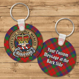 Klan Robertson Vapensköld över Tartan Nyckelring