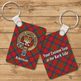 Klan Robertson Vapensköld över Tartan Nyckelring