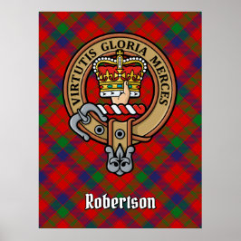 Klan Robertson Vapensköld över Tartan Poster