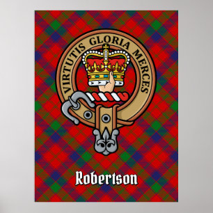 Klan Robertson Vapensköld över Tartan Poster
