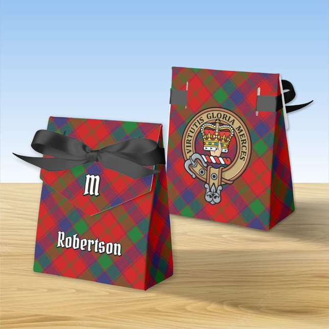 Klan Robertson Vapensköld över Tartan Presentaskar (Skapare uppladdad)