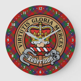 Klan Robertson Vapensköld över Tartan Stor Klocka