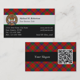 Klan Robertson Vapensköld över Tartan Visitkort