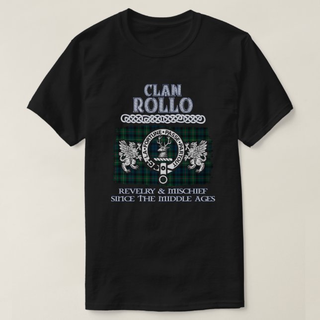 Klan Rollo vapensköld Scottish klans Scottish Surn T Shirt (Design framsida)