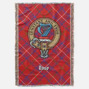 klan Rose Crest över Tartan Filt