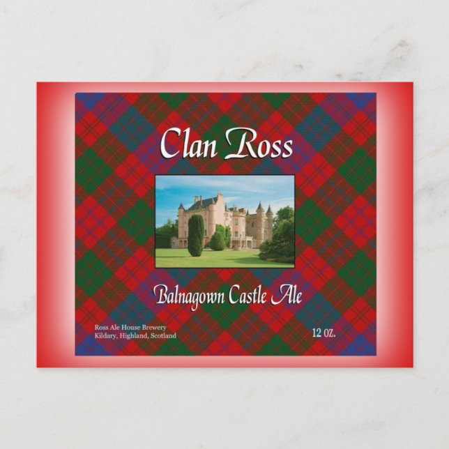 Klan Ross Balnagown Castle Ale Vykort (Framsida)