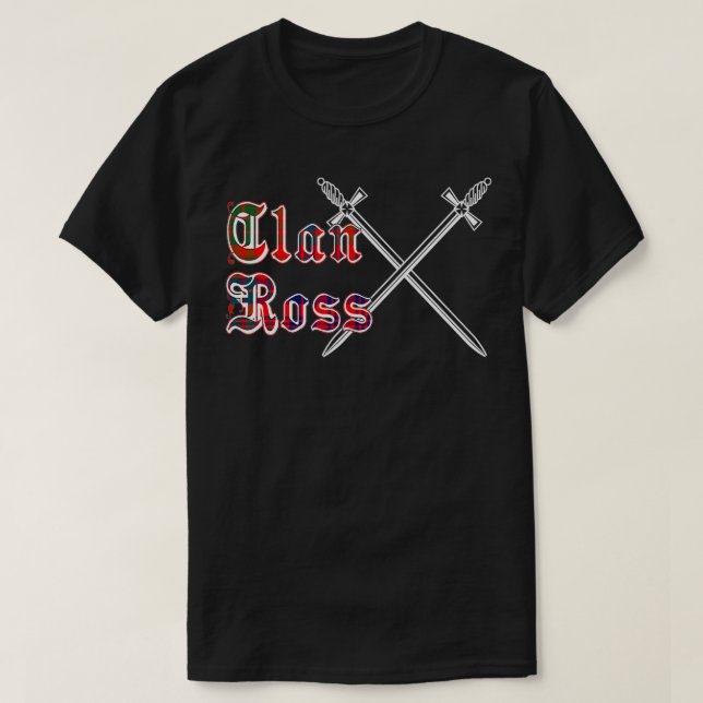 Klan Ross efternamn efternamn Scottish Tartan T Shirt (Design framsida)