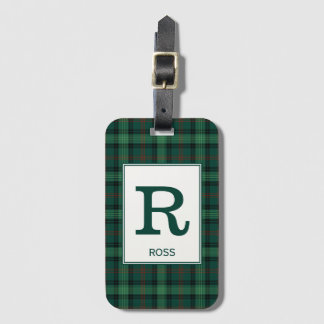 Klan Ross Hunting Tartan Grönt Play Monogram Bagagebricka