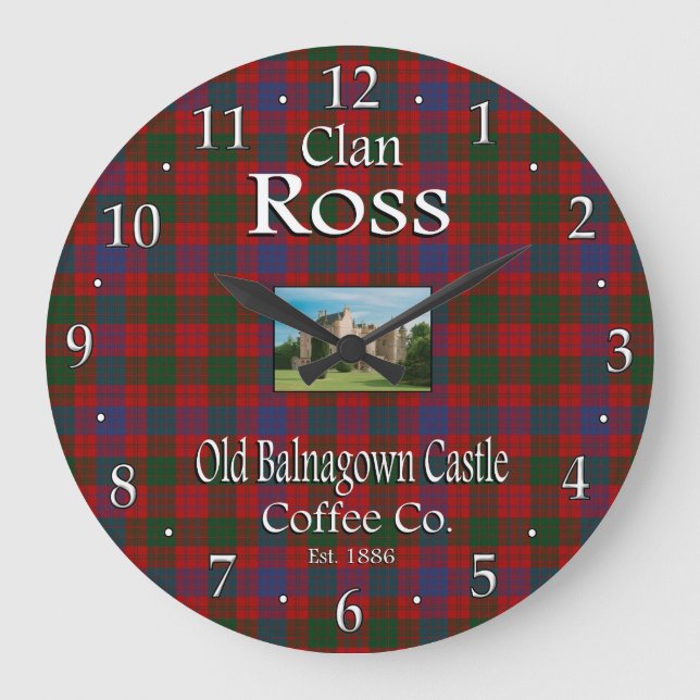 Klan Ross Old Balnagown Castle Coffee Co. Stor Klocka (Framsida)