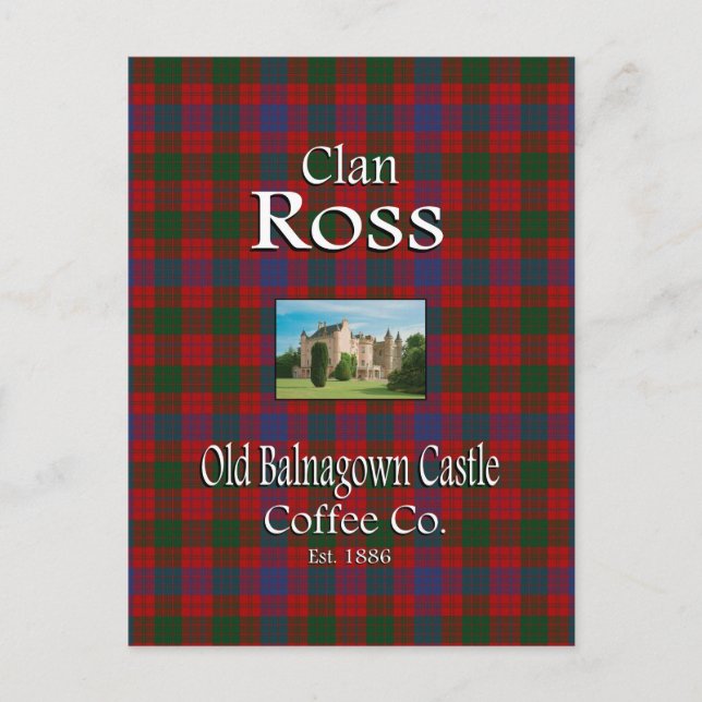 Klan Ross Old Balnagown Castle Coffee Co. Vykort (Framsida)