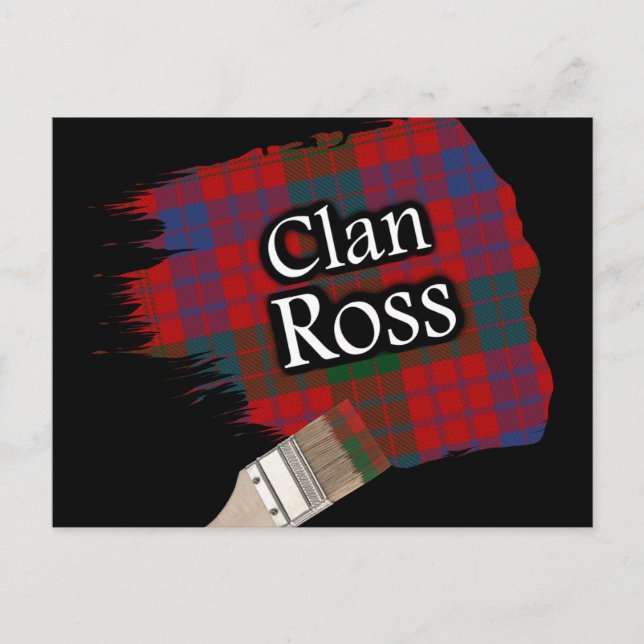 Klan Ross Scottish Tartan Paint Brush Vykort (Framsida)