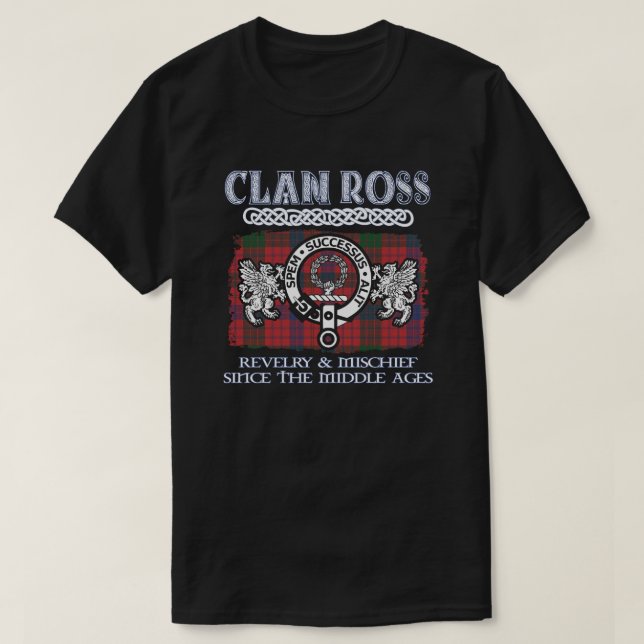 Klan Ross vapensköld Scottish klans Scottish Surna T Shirt (Design framsida)