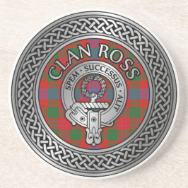 Klan Ross Vapensköld & Tartan Knot Underlägg
