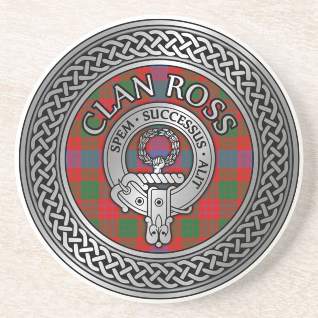 Klan Ross Vapensköld & Tartan Knot Underlägg (Framsidan)