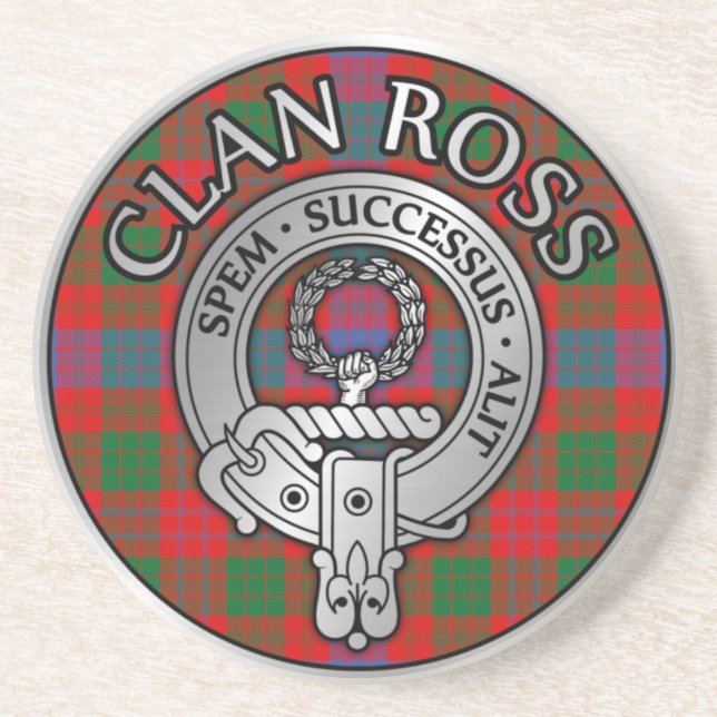 Klan Ross Vapensköld & Tartan Knot Underlägg (Framsidan)