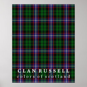 Klan Russell Färg of Scotland Tartan Poster