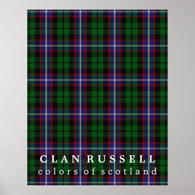 Klan Russell Färg of Scotland Tartan Poster (Framsidan)