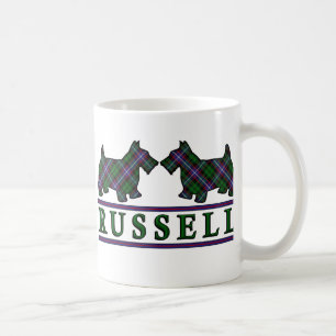 Klan Russell Tartan Scottish Hundar Kaffemugg
