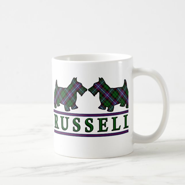 Klan Russell Tartan Scottish Hundar Kaffemugg (Höger)