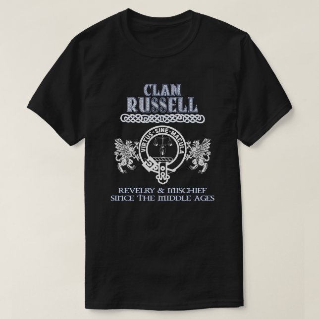 Klan Russell vapensköld Scottish klans Scottish Su T Shirt (Design framsida)