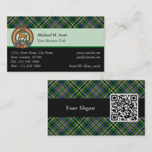 Klan Scott Grönt Tartan Affärskort Visitkort