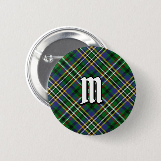 Klan Scott Grönt Tartan Button Knapp (Framsida & baksida)