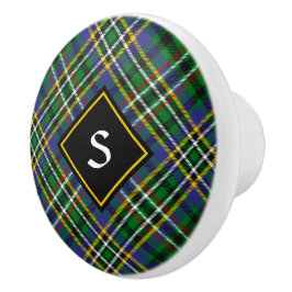 Klan Scott Grönt Tartan Ceramic Knob Knopp