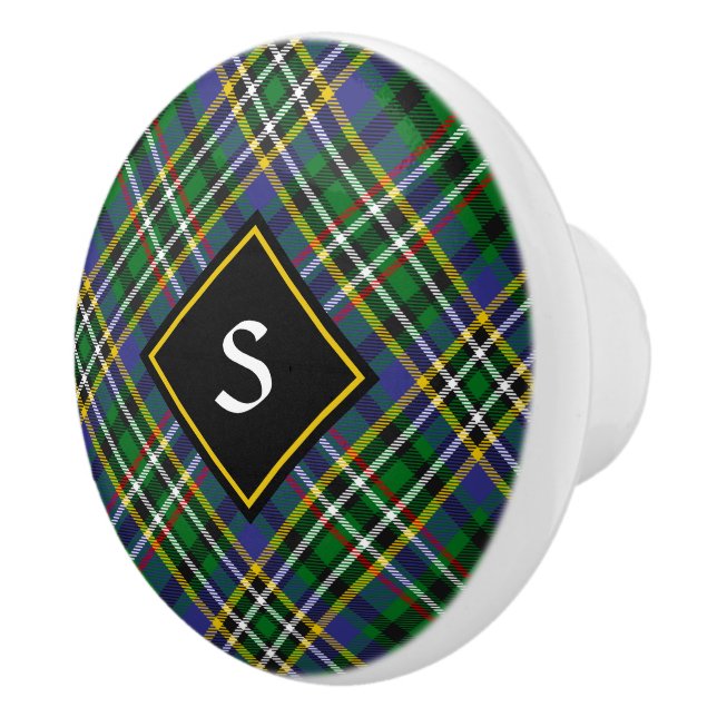 Klan Scott Grönt Tartan Ceramic Knob Knopp (Höger)