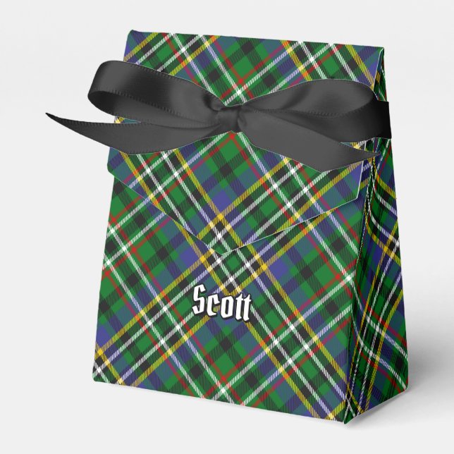 Klan Scott Grönt Tartan Favor Box Presentaskar (Framsidan Sidan)