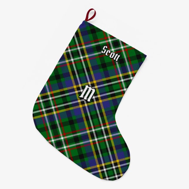 Klan Scott Grönt Tartan-julklapp Stor Julstrumpa (Framsidan (Hängande))