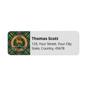 Klan Scott Grönt Tartan Label Returadress Etikett