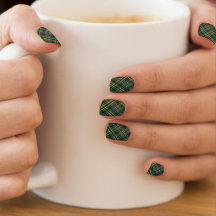 Klan Scott Grönt Tartan Minx Nail Art
