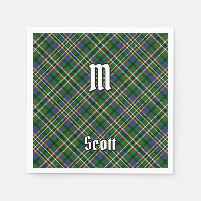 Klan Scott Grönt Tartan Napkins Pappersservett (Framsidan)