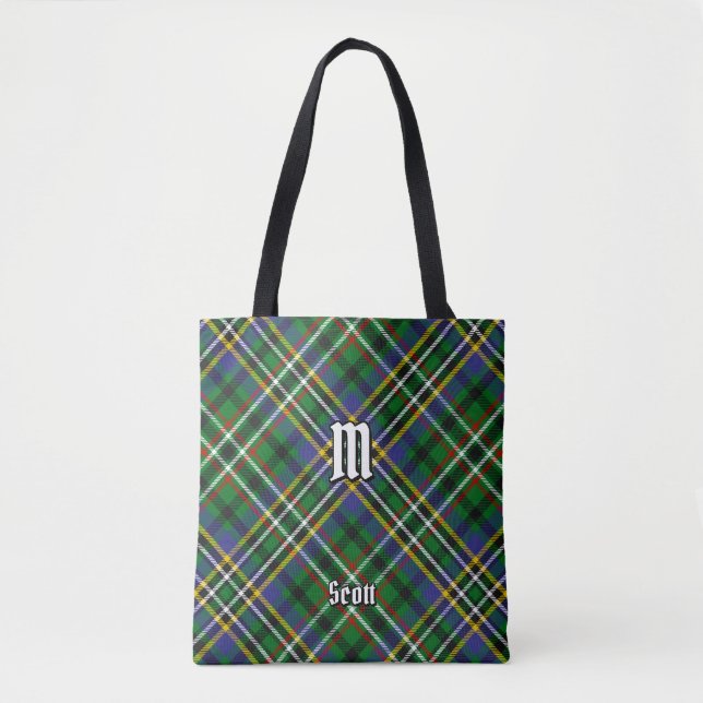 Klan Scott Grönt Tartan Tote Bag Tygkasse (Framsida)