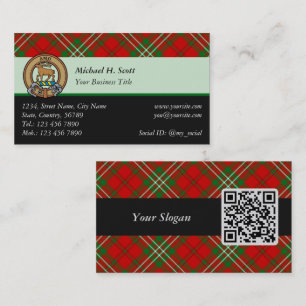 Klan Scott Red Tartan Affärskort Visitkort