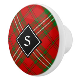 Klan Scott Red Tartan Ceramic Knob Knopp