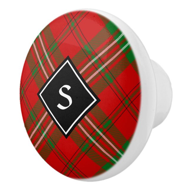 Klan Scott Red Tartan Ceramic Knob Knopp (Höger)