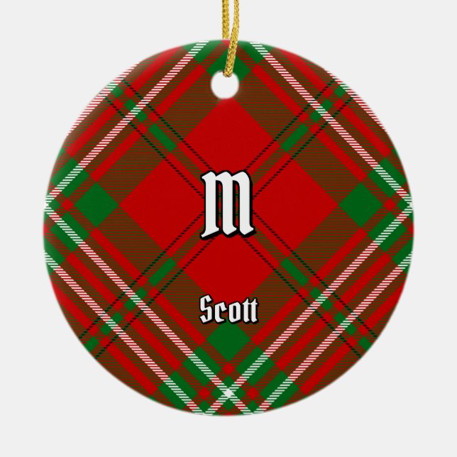 Klan Scott Red Tartan Ceramic Ornament (Framsidan)