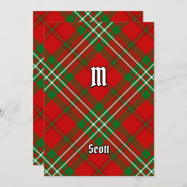 Klan Scott Red Tartan-inbjudan Inbjudningar (Fram/baksida)