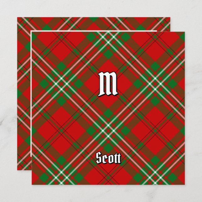 Klan Scott Red Tartan Inbjudningar (Fram/baksida)