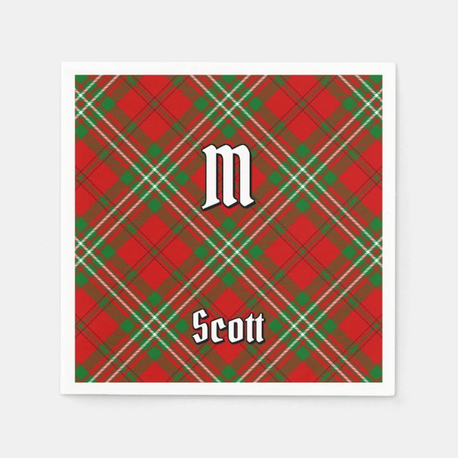 Klan Scott Red Tartan Napkins Pappersservett (Framsidan)