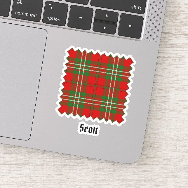 Klan Scott Red Tartan Sticker Klistermärken (Detalj)
