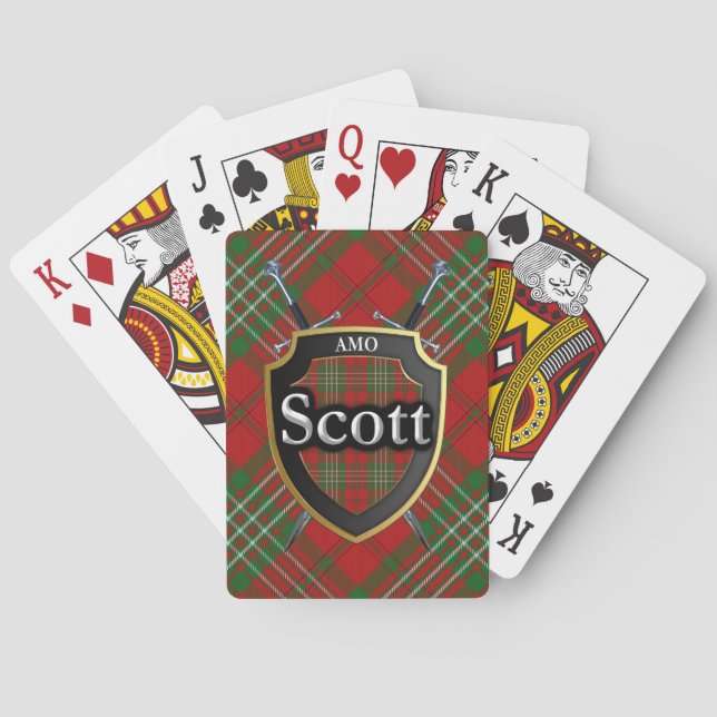 Klan Scott Scottish Shield & Swords Bicycle Brand Spel Kort (Baksidan)