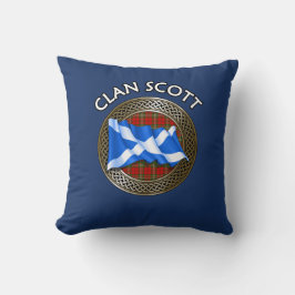 Klan Scott Tartan Knot & Flagga Kudde