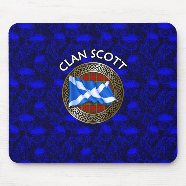 Klan Scott Tartan Knot & Flagga Musmatta (Framsidan)