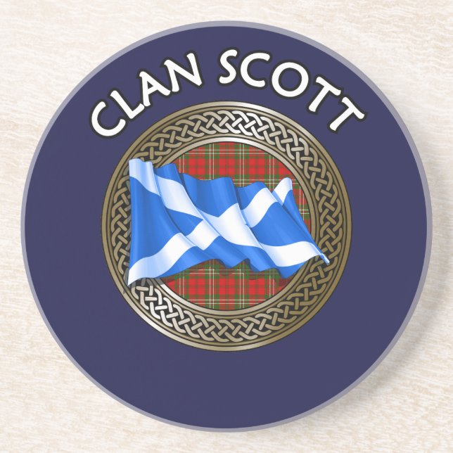 Klan Scott Tartan Knot & Flagga Underlägg (Framsidan)