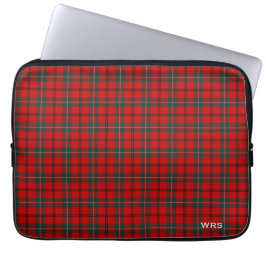 Klan Scott Tartan Red och Grönt Play Monogram Laptop Fodral